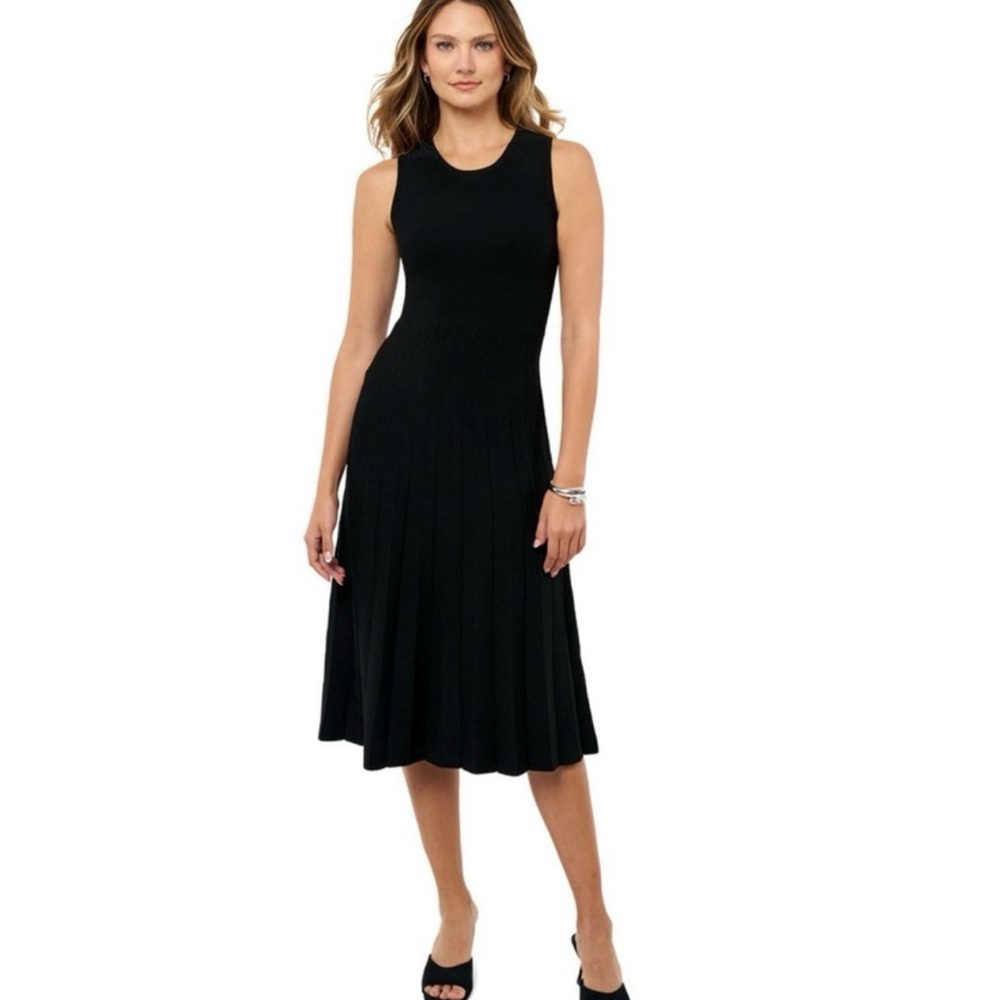 Edited by Remi Bader - Black Pleated Dress - stretchy midi - XL NWT